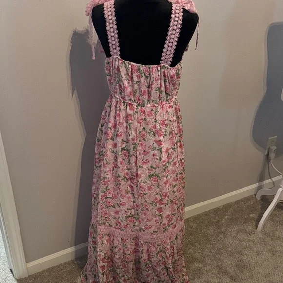 Blu Pepper Pink Floral Maxi Dress - Picture 7 of 8